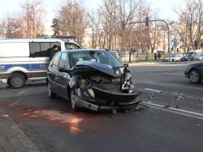 Kolizja w centrum miasta