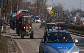 Rolniczy protest w mieście