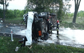 Wypadek droga zablokowana